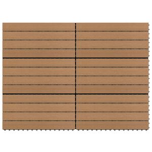 vidaXL Decking Tiles 6 pcs WPC 60x30 cm 1.08 m² Brown