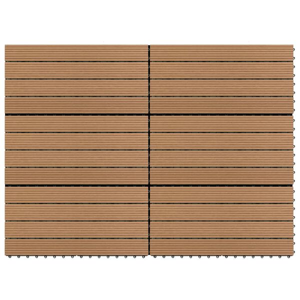 vidaXL Decking Tiles 6 pcs WPC 60x30 cm 1.08 m² Brown
