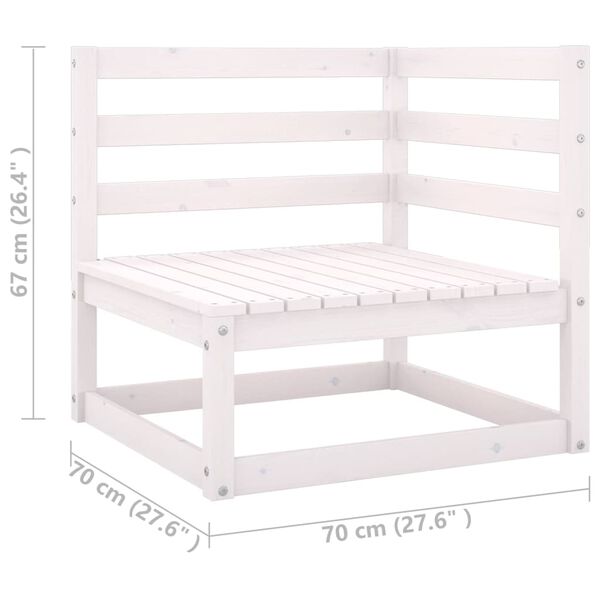 vidaXL 12 Piece Garden Lounge Set with Cushions White Solid Pinewood
