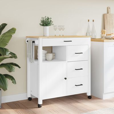 vidaXL Kitchen Trolley MONZA 84x40x90 cm Solid Wood Pine