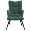 vidaXL Relaxing Chair with a Stool Dark Green Velvet
