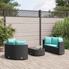 vidaXL 5 Piece Garden Sofa Set with Cushions Black Poly Rattan