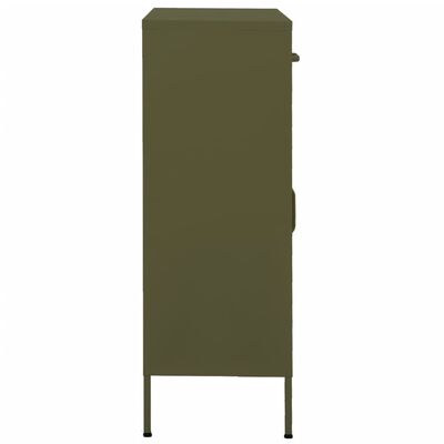 vidaXL Storage Cabinet Olive Green 80x35x101.5 cm Steel