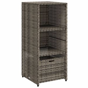 vidaXL Garden Storage Cabinet Grey 50x55x115 cm Poly Rattan