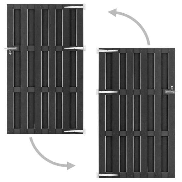 vidaXL Garden Gate WPC 100x180 cm Grey