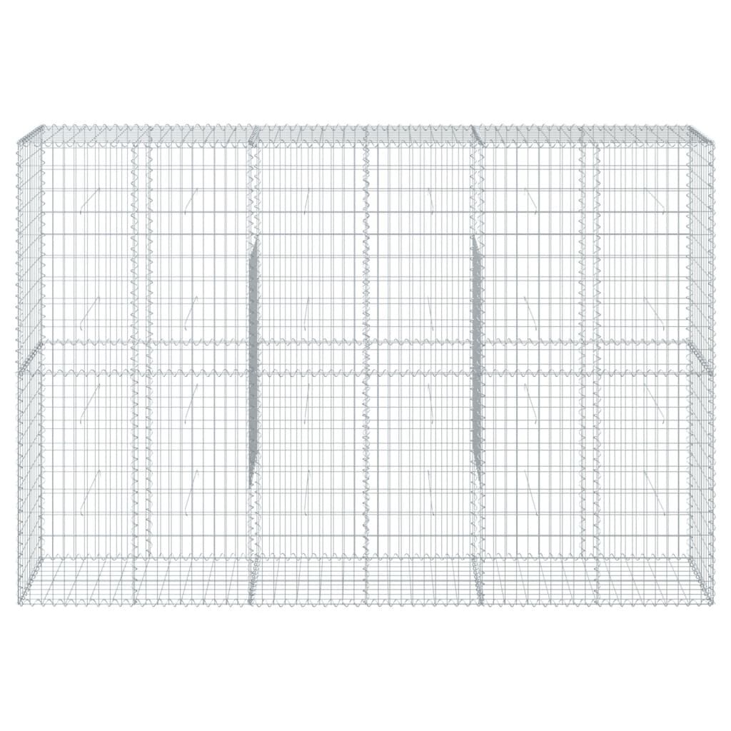 vidaXL Gabion Basket with Cover 300x50x200 cm Galvanised Iron