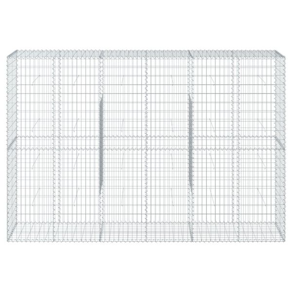 vidaXL Gabion Basket with Cover 300x50x200 cm Galvanised Iron