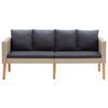 vidaXL 2 Piece Garden Lounge Set with Cushions Poly Rattan Beige