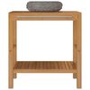vidaXL Bathroom Vanity Cabinet Solid Teak with Sink Marble Black