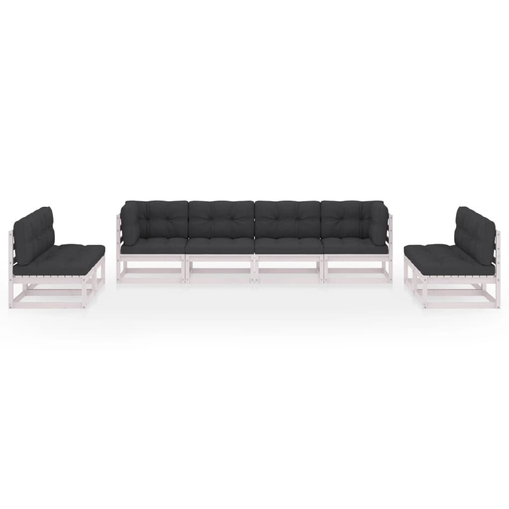 vidaXL 8 Piece Garden Lounge Set with Cushions Solid Pinewood