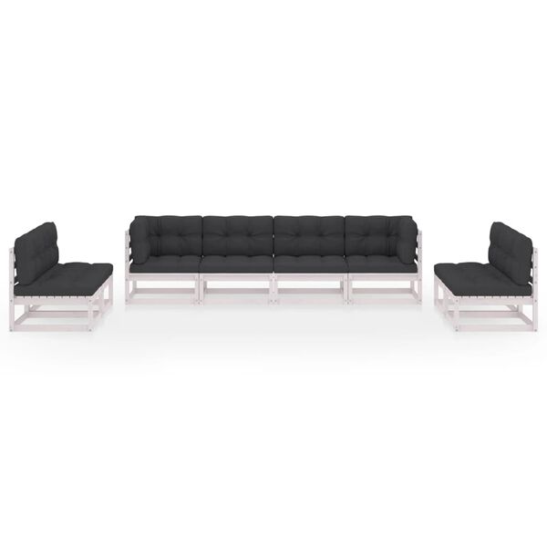 vidaXL 8 Piece Garden Lounge Set with Cushions Solid Pinewood