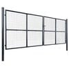 vidaXL Mesh Garden Gate Galvanised Steel 415x150 cm Grey