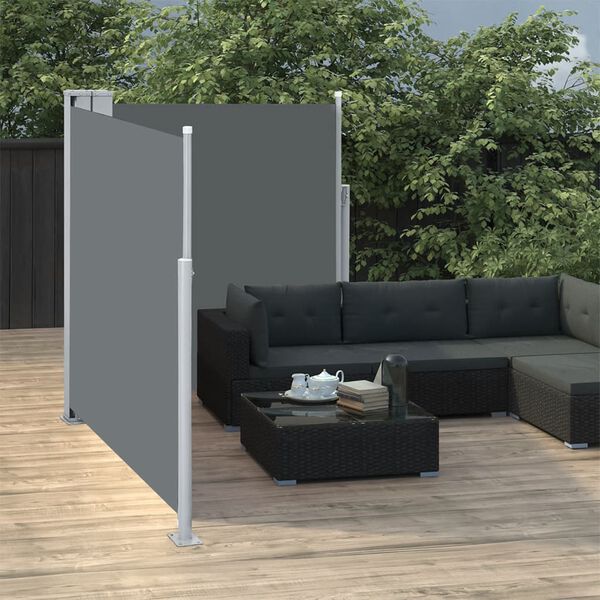 vidaXL Patio Retractable Double Side Awning 170x600 cm Anthracite