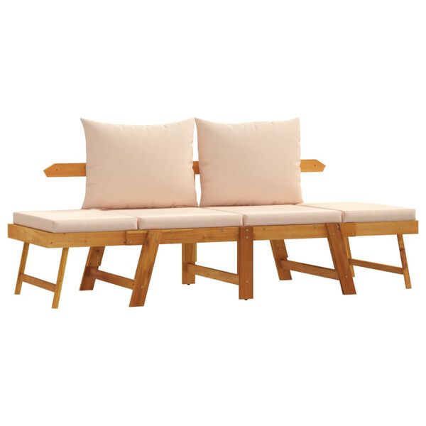 vidaXL Garden Bench with Cushions 2-in-1 Solid Wood Acacia
