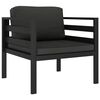 vidaXL 3 Piece Garden Lounge Set with Cushions Aluminium Anthracite