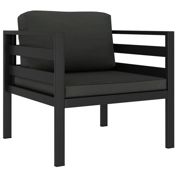 vidaXL 3 Piece Garden Lounge Set with Cushions Aluminium Anthracite