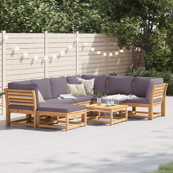 vidaXL 8 Piece Garden Lounge Set with Cushions Solid Wood Acacia