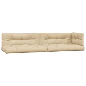vidaXL Pallet Cushions 5 pcs Beige Fabric