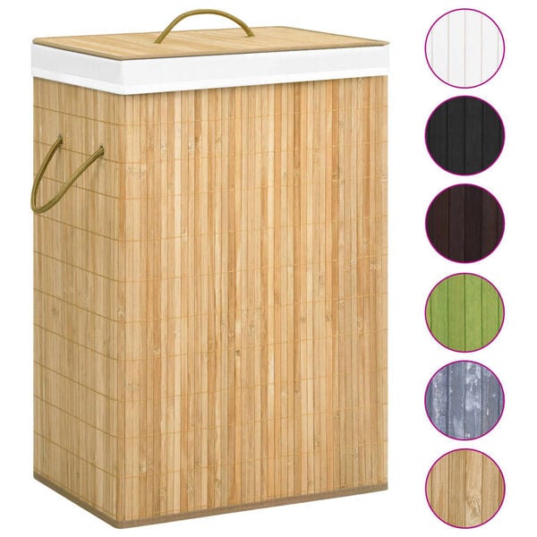 vidaXL Bamboo Laundry Basket 72 L