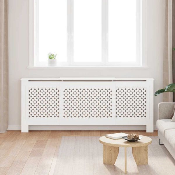 vidaXL MDF Radiator Cover White 205 cm