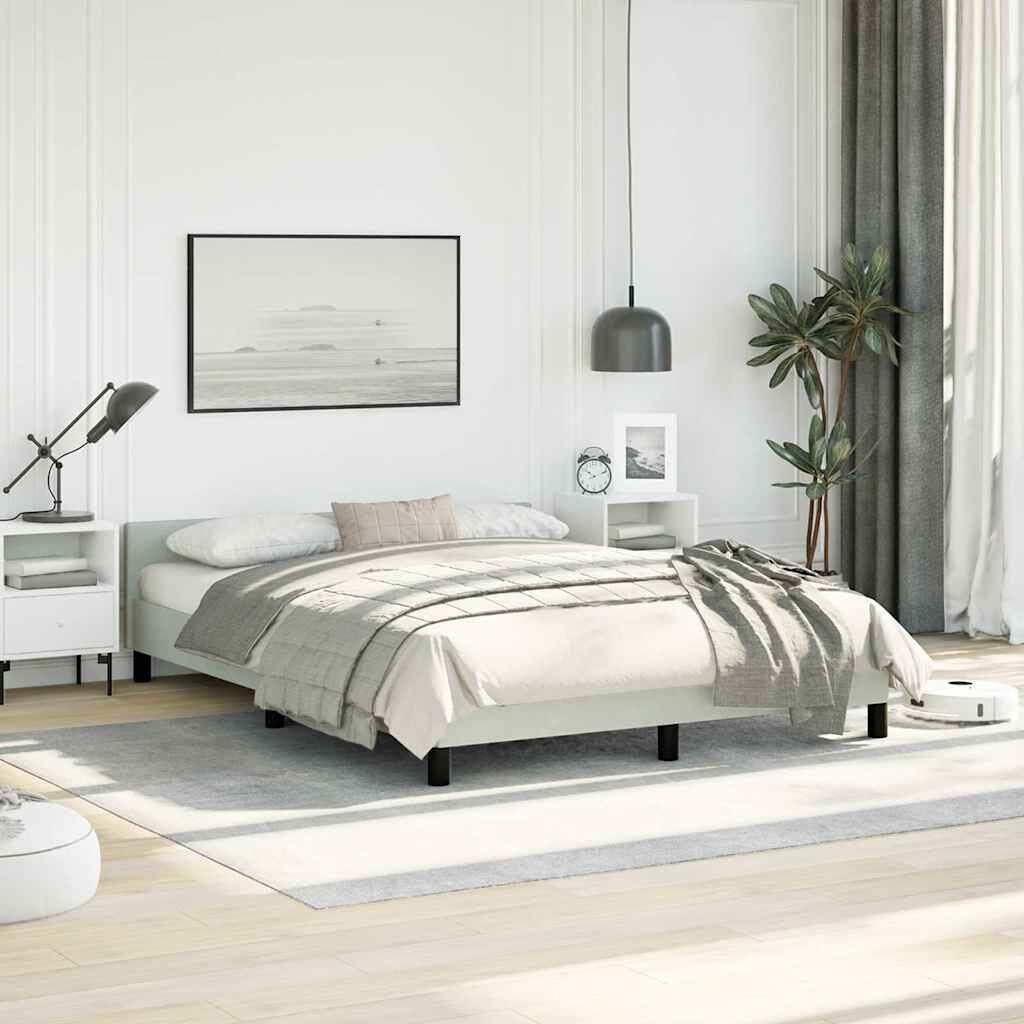 vidaXL Bed Frame without Mattress Light Grey Double Velvet