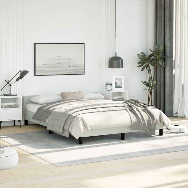 vidaXL Bed Frame without Mattress Light Grey Double Velvet