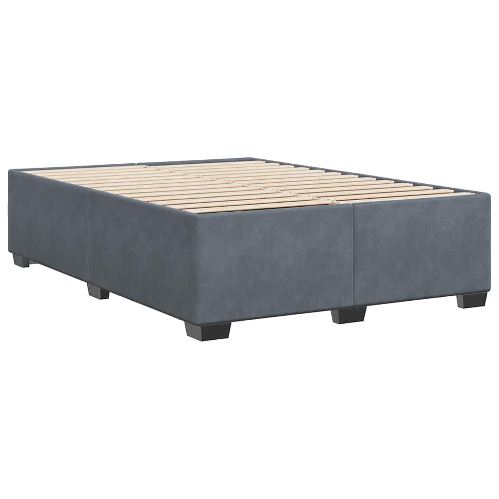 vidaXL Bed Frame without Mattress Dark Grey Queen Velvet