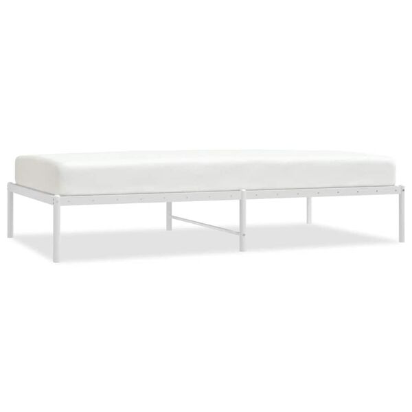 vidaXL Metal Bed Frame without Mattress White 100x190cm