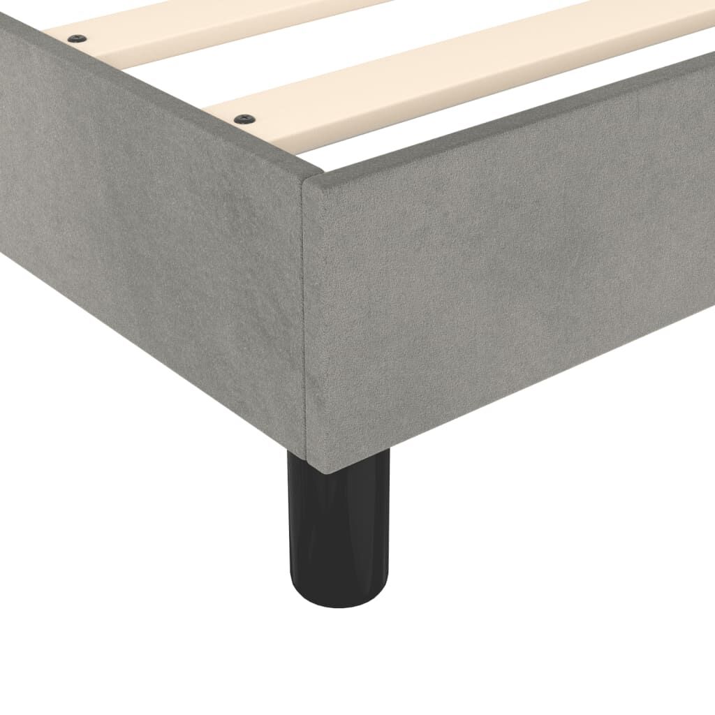 vidaXL Bed Frame without Mattress Light Grey Full Velvet (US Only)