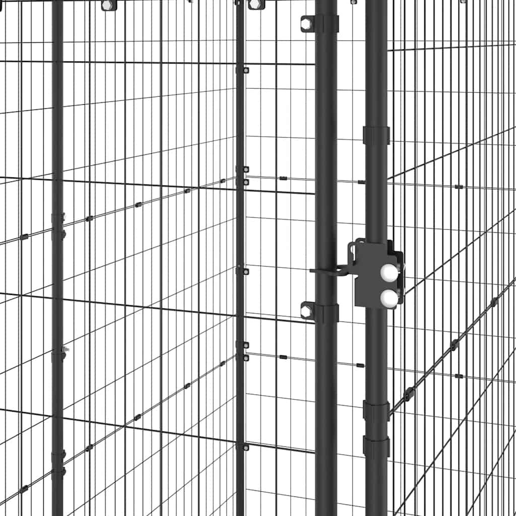 vidaXL Outdoor Dog Kennel Steel with Roof 110x220x180 cm