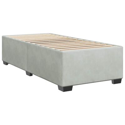 vidaXL Box Spring Bed with Mattress Light Grey Twin Velvet