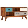 vidaXL TV Cabinet with 3 Drawers 110x35x50 cm Solid Acacia Wood