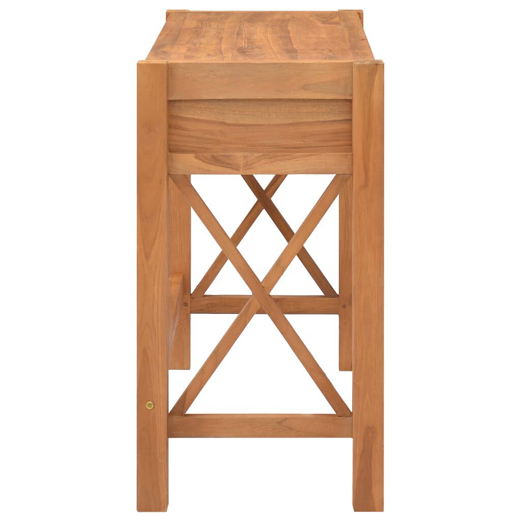 vidaXL Desk with 2 Drawers 100x40x75 cm Teak Wood
