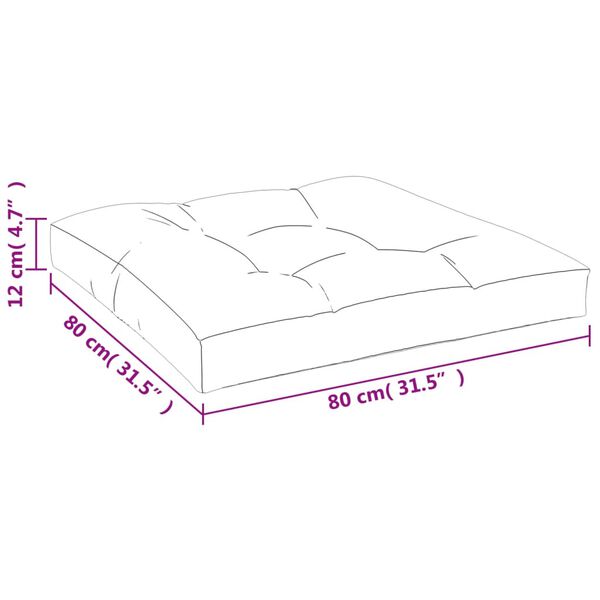 vidaXL Pallet Cushion Taupe 80x80x12 cm Fabric