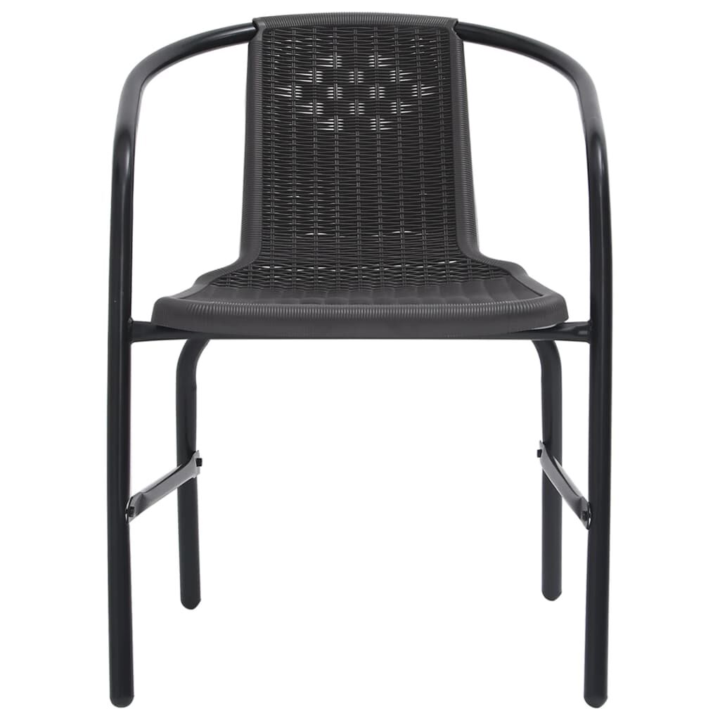 vidaXL Garden Chairs 2 pcs Plastic Rattan and Steel 110 kg