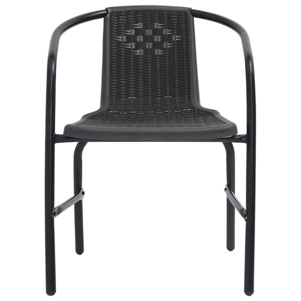 vidaXL Garden Chairs 2 pcs Plastic Rattan and Steel 110 kg