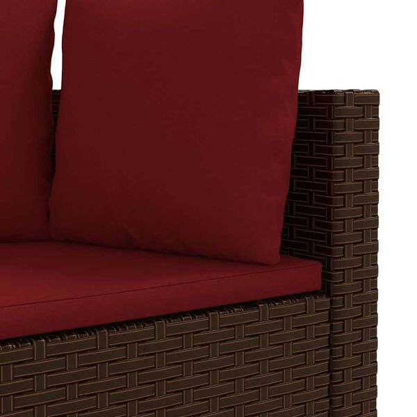 vidaXL 5 Piece Garden Sofa Set with Cushions Brown Poly Rattan