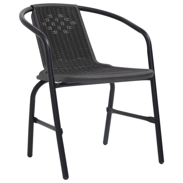 vidaXL Garden Chairs 2 pcs Plastic Rattan and Steel 110 kg