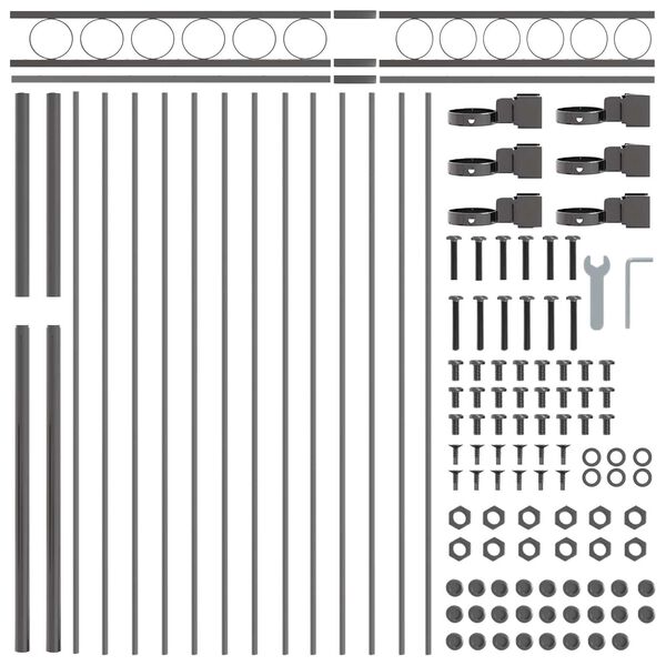 vidaXL Garden Fence Grey Steel