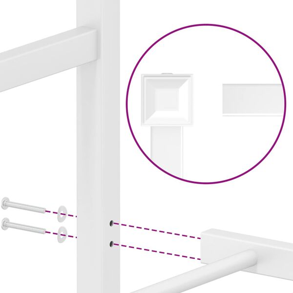 vidaXL Metal Bed Frame without Mattress with Footboard White 100x200cm