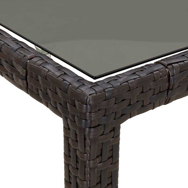 vidaXL Garden Dining Table Brown 150x90x75 cm Poly Rattan