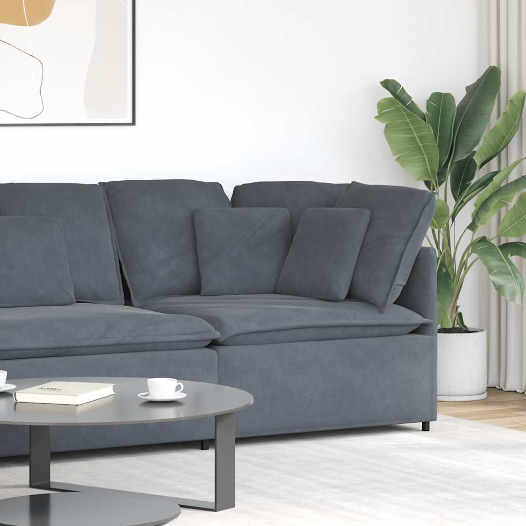 vidaXL Modular Sofa Corner Module with Cushions Dark Grey 100 cm