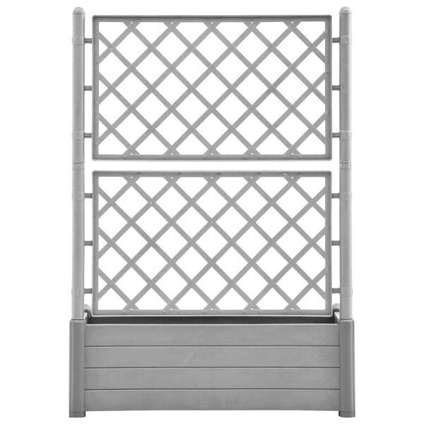 vidaXL Garden Planter with Trellis 100x43x142 cm PP Stone Grey