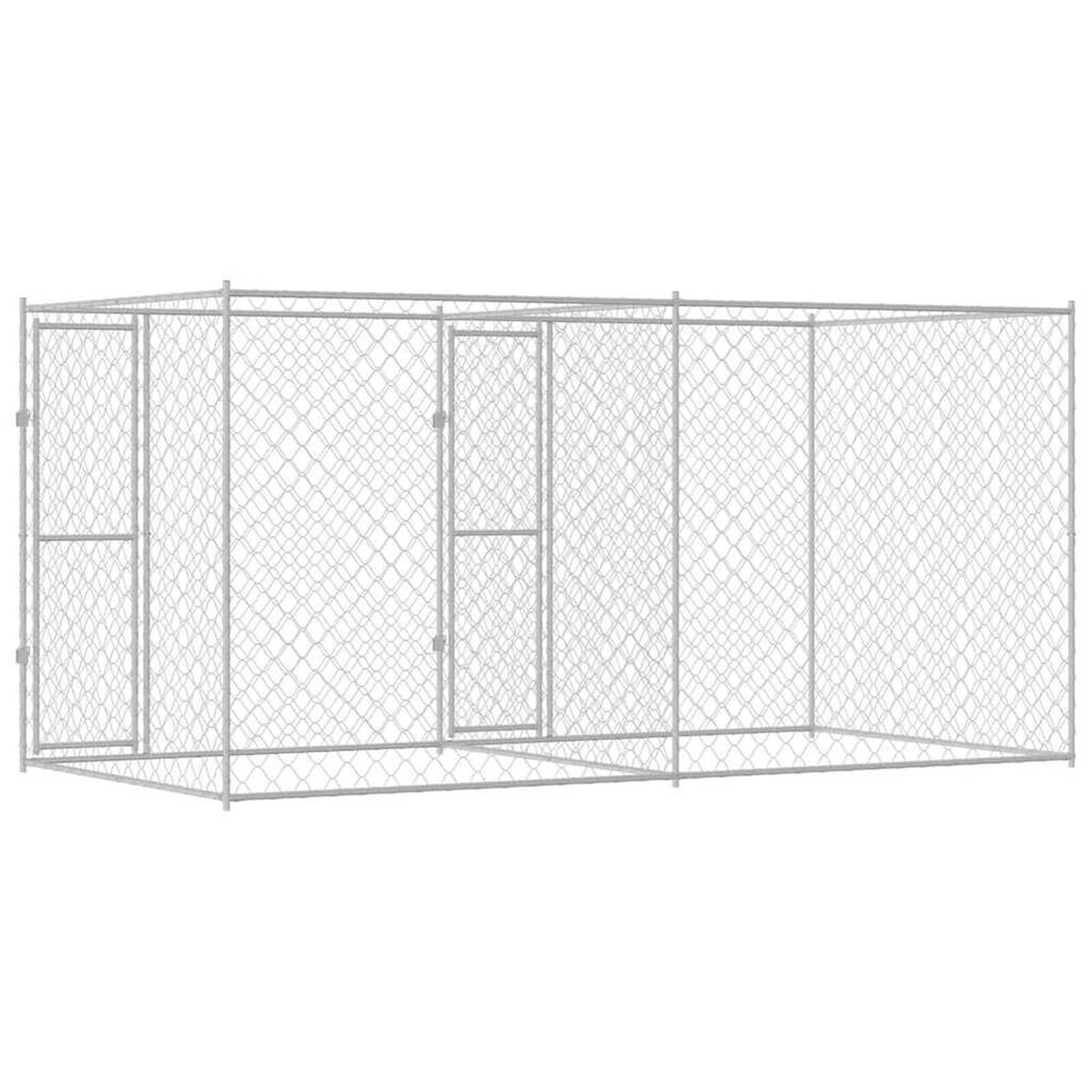 vidaXL Dog Cage Silver 400 x 200 x 200 cm Galvanised Steel