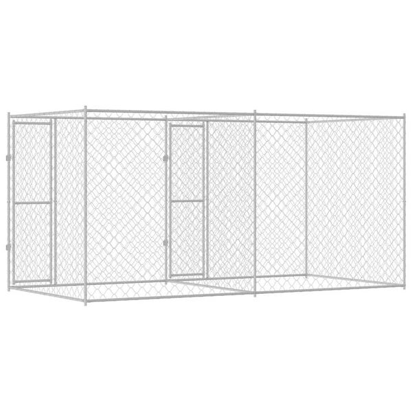 vidaXL Dog Cage Silver 400 x 200 x 200 cm Galvanised Steel
