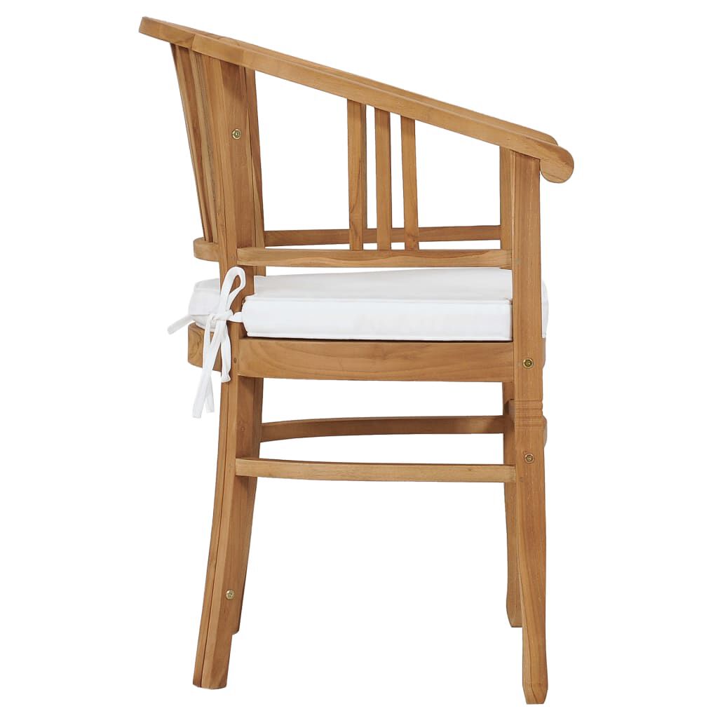 vidaXL Garden Chairs with Cushions 2 pcs Solid Teak Wood