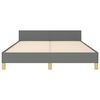 vidaXL Bed Frame without Mattress Dark Grey Queen Fabric