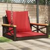 vidaXL Swing Bench with Cushions Brown 63x62x40 cm Poly Rattan