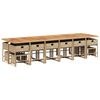 vidaXL 17 Piece Garden Dining Set with Cushions Beige Poly Rattan