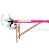vidaXL Foldable Massage Table 2 Zones Wood White and Pink